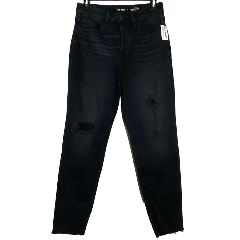 Old Navy High Rise Straight‎ Distressed Jeans Size 4 women
